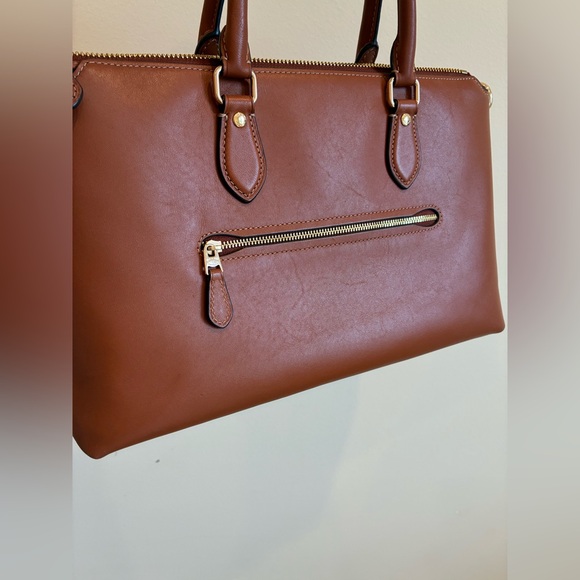 Coach Georgia Satchel Bag in Tan Refined Pebble Leather. - Picture 15 of 16